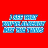 I SEE THAT YOU'VE ALREADY MET THE TWINS T-SHIRT