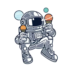 Astronaut Eating Ice Cream T-Shirt