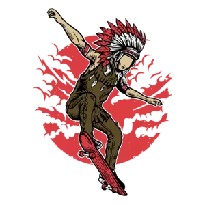 Native American Skateboarding Indian T-Shirt