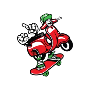 Skooter On A Skateboard T-Shirt