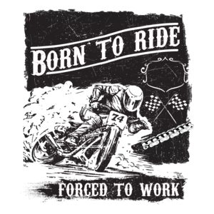 Born To Ride Forced To Work Biker Motorcycle T-Shirt