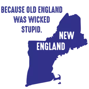 Because old England was wicked stupid. New England.  Maine, Vermont, New Hampshire, Massachusetts, Rhode Island, and Connecticut - New England T-Shirt