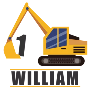 Caterpiller Construction Boy's Birthday T-Shirt - Happy Birthday. Custom T-Shirt with your boys name and age. Personalized Birthday T-Shirt