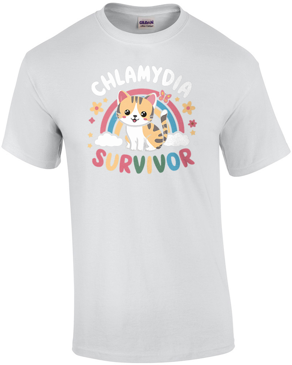 Chlamydia Survivor T-Shirt – Funny Cat Meme – Inappropriate T-Shirt, Adult Hu…
