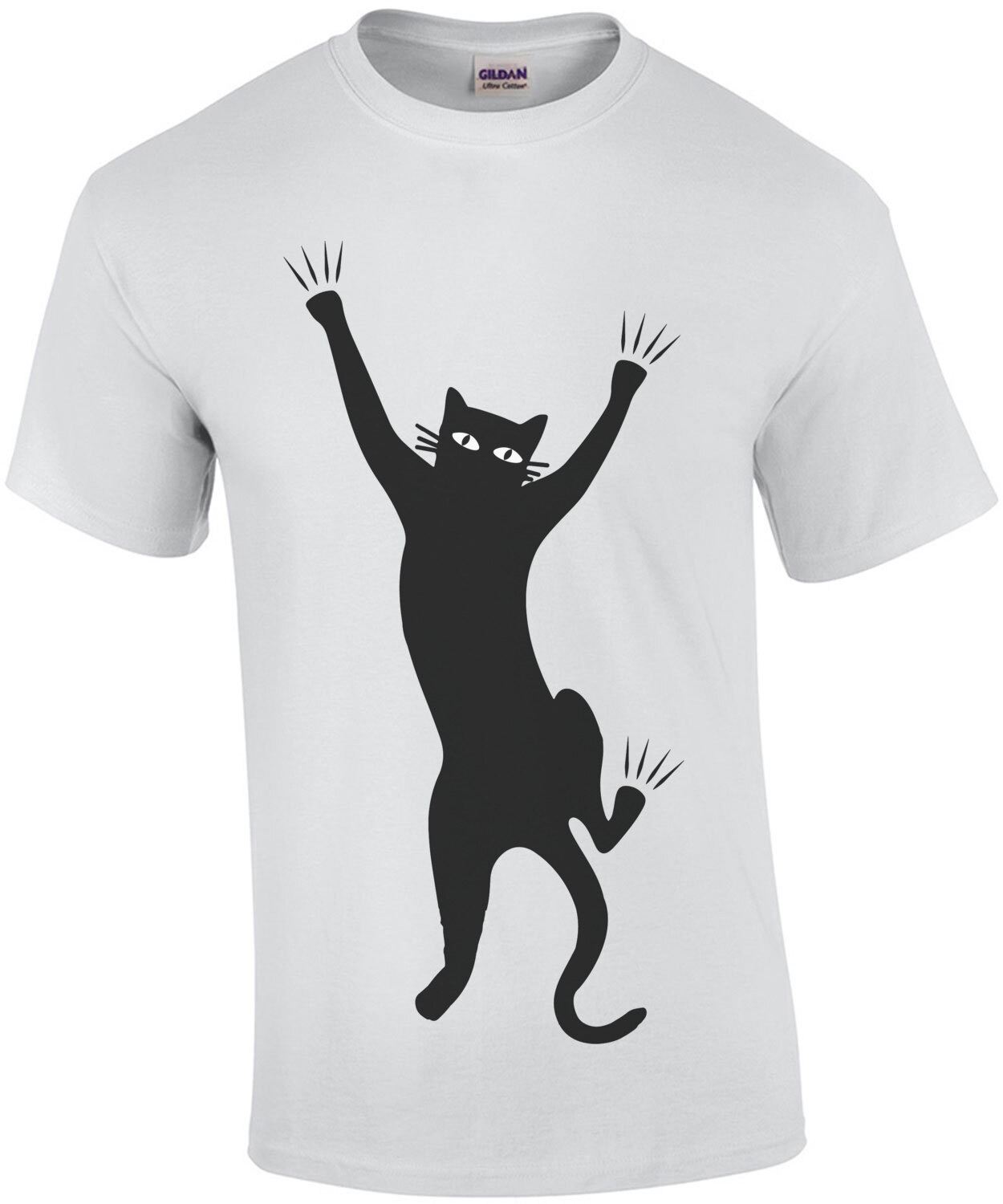 Cat Clinging T-Shirt - Funny Cat T-Shirt