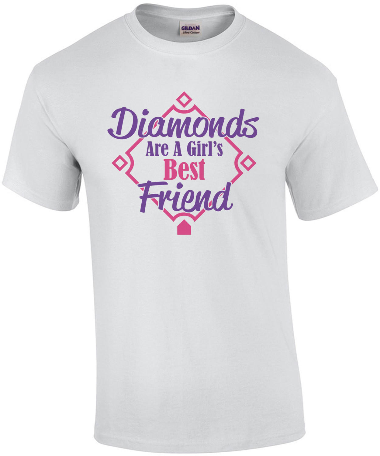Diamonds Are A Girls Best Friend Colorful Baseball T-Shirt