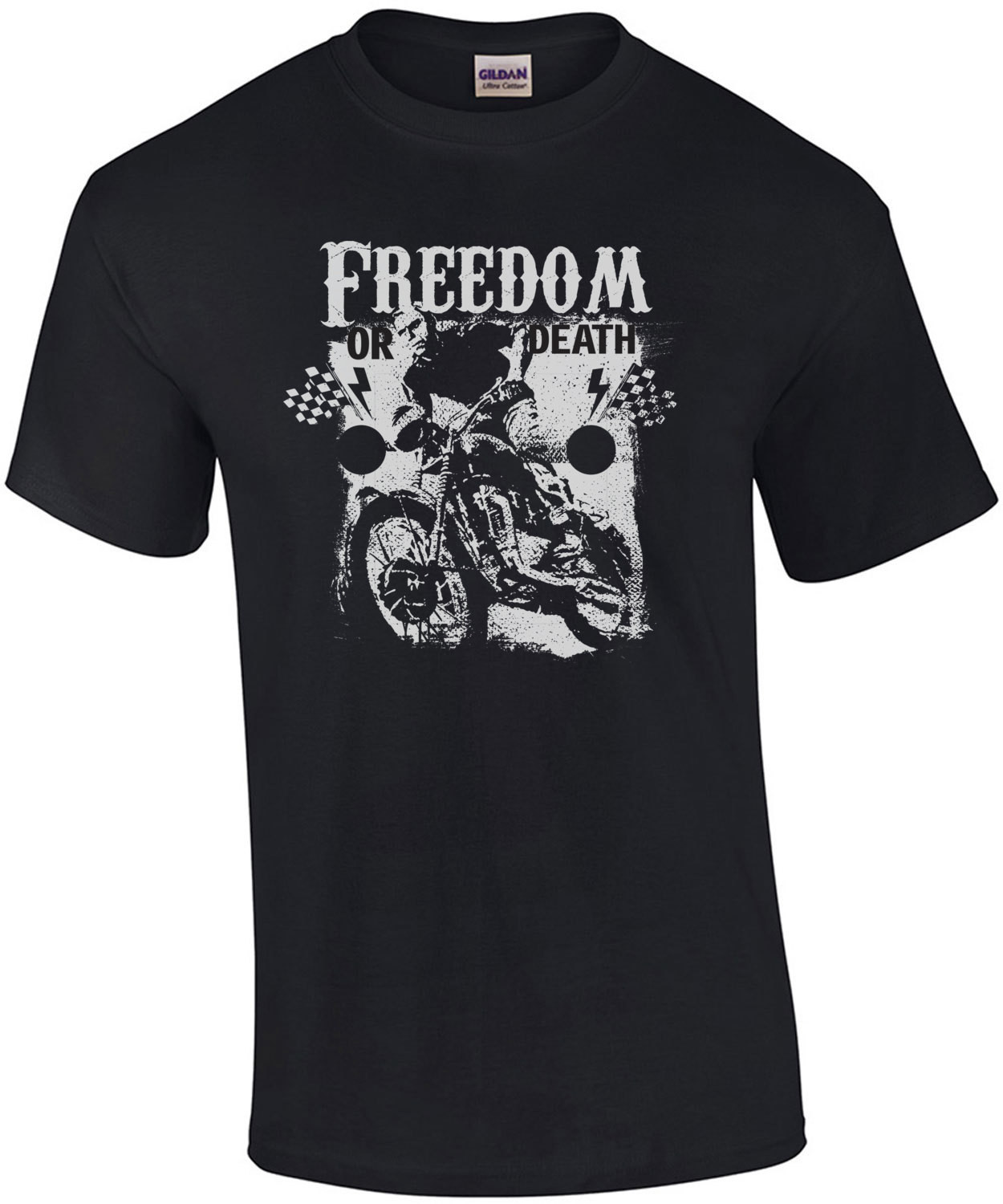 Freedom Or Death Patriotic Motorcycle T-Shirt
