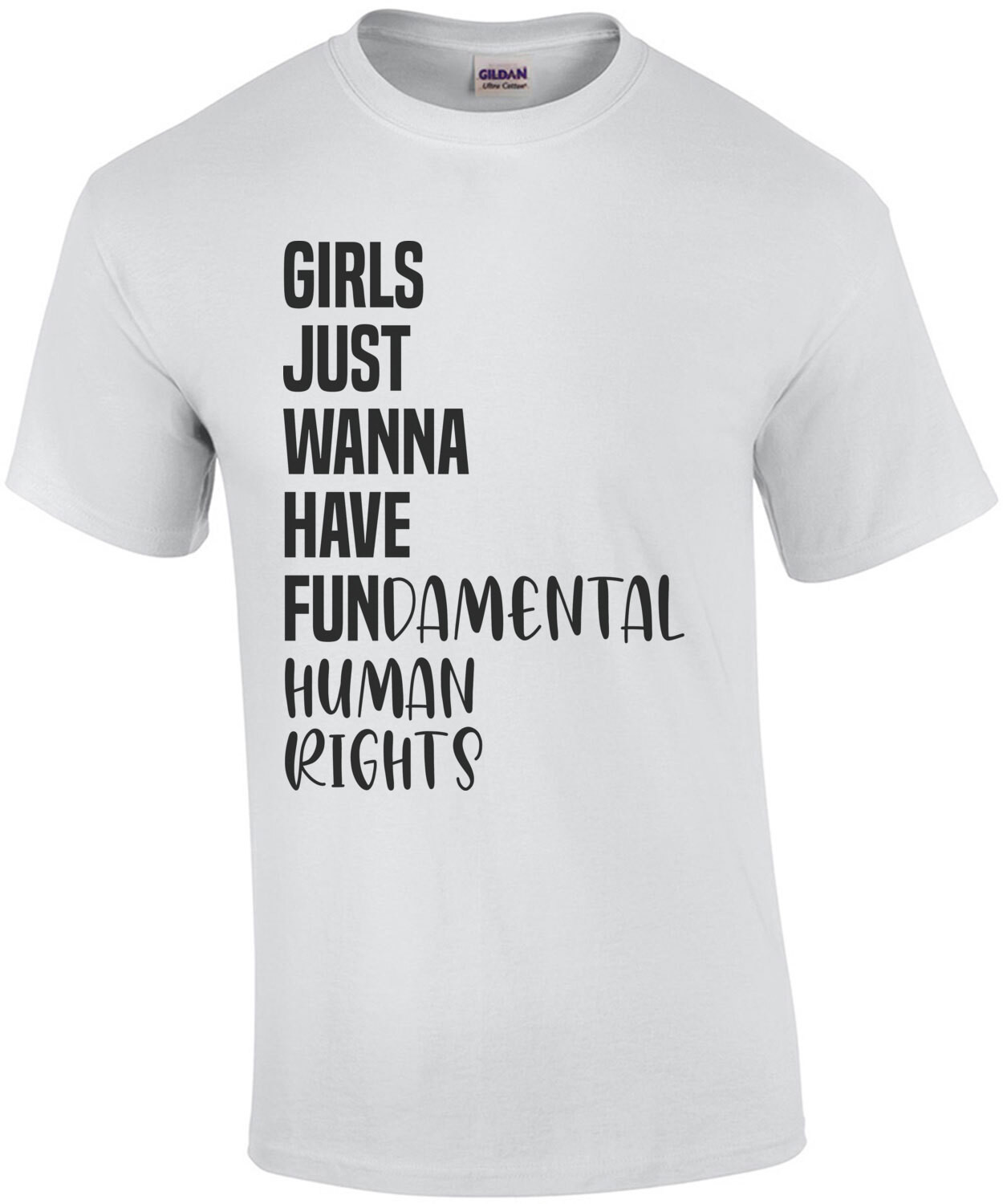 Girls just wanna have FUNdamental human rights - ladies t-shirt
