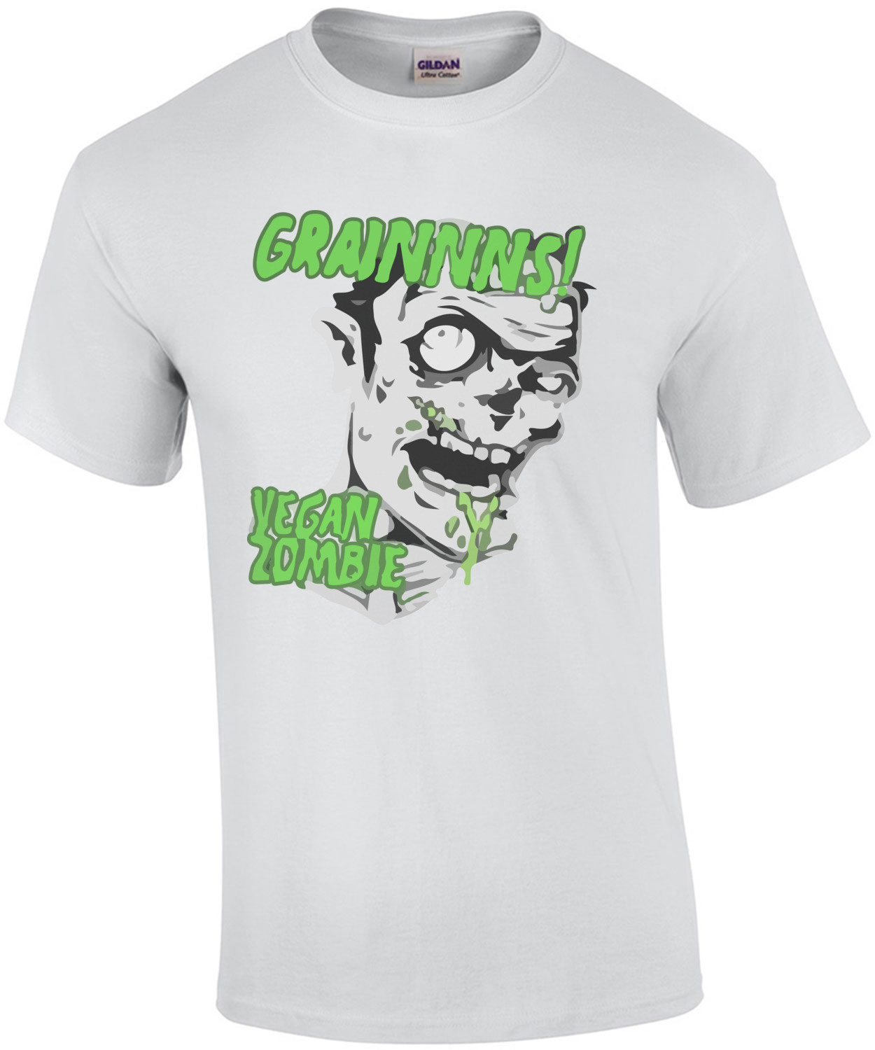 Grainnns! Vegan Zombie - Vegetarian zombie, Funny Zombie T-Shirt