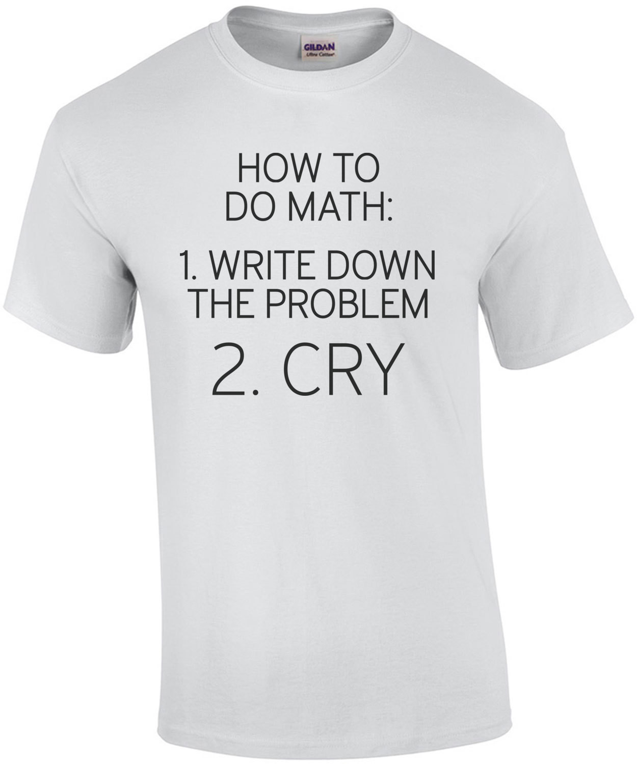 How to do math: 1. write down the problem 2. cry - math t-shirt