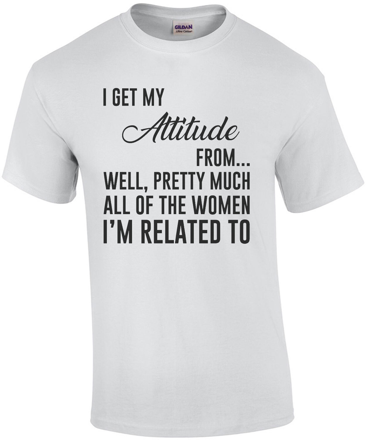 I get my attitude from... well, pretty much all of the women I'm related to - funny t-shirt