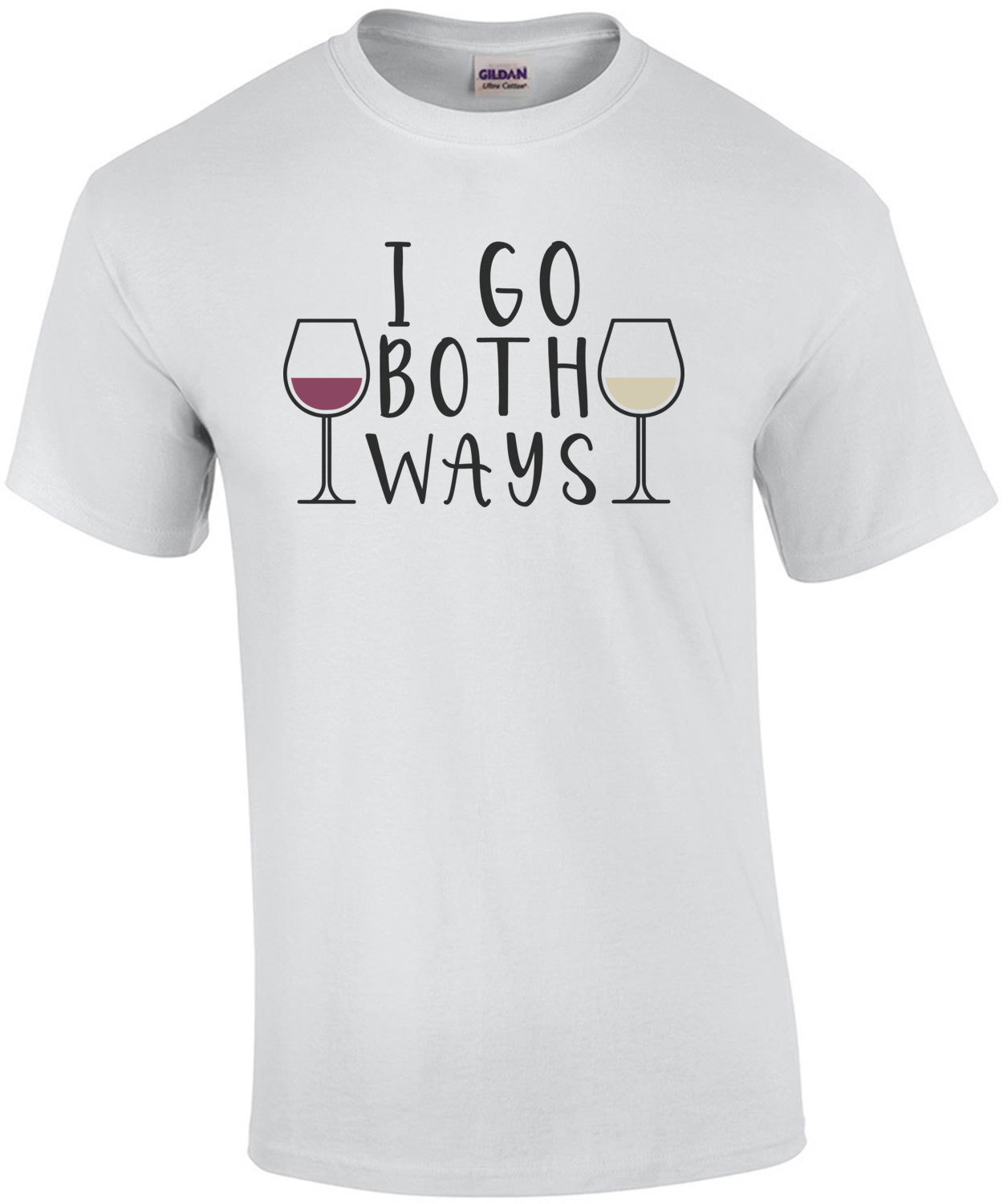 I go both ways - White and Red Wine T-Shirt