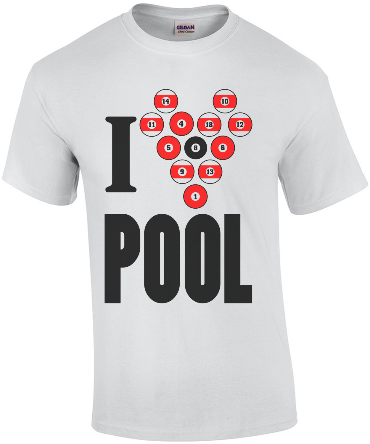 I Heart Pool Billiards T-Shirt