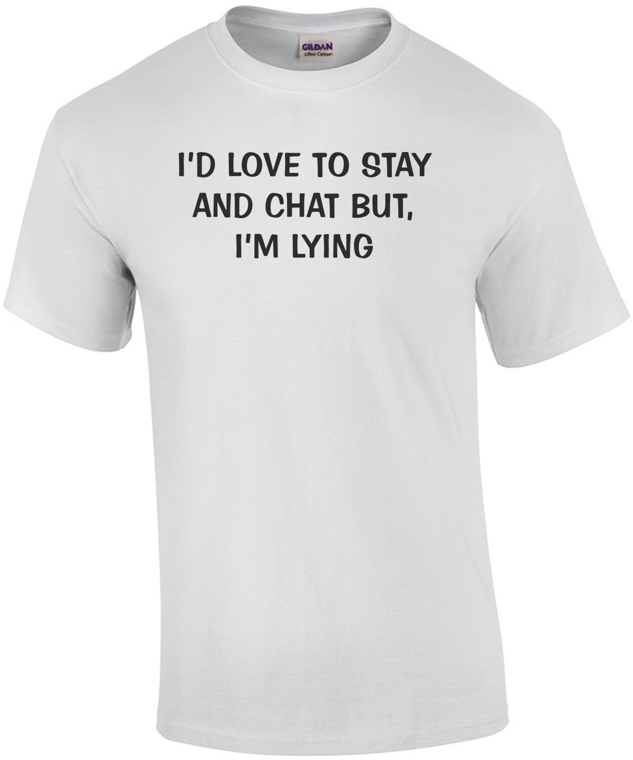 I'd Love To Stay and Chat But, I'm Lying Funny Tee