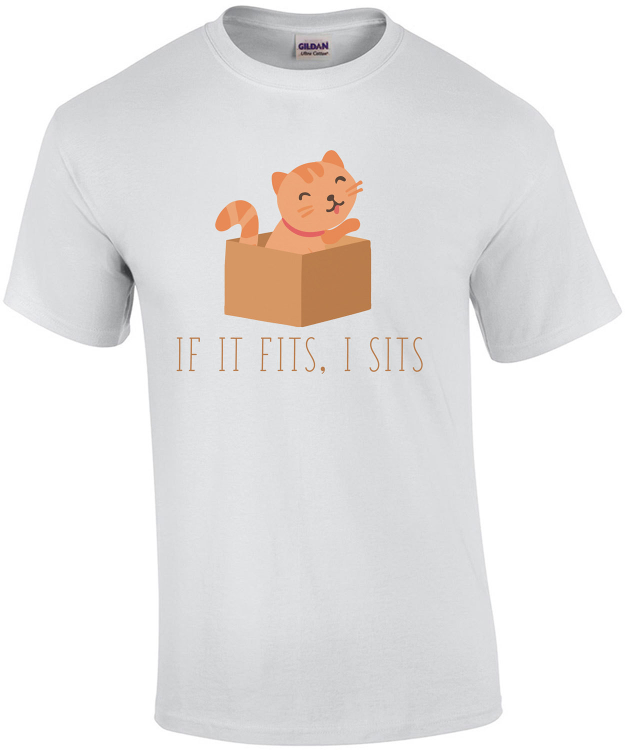 If it fits, I sits. Funny Cat T-shirt