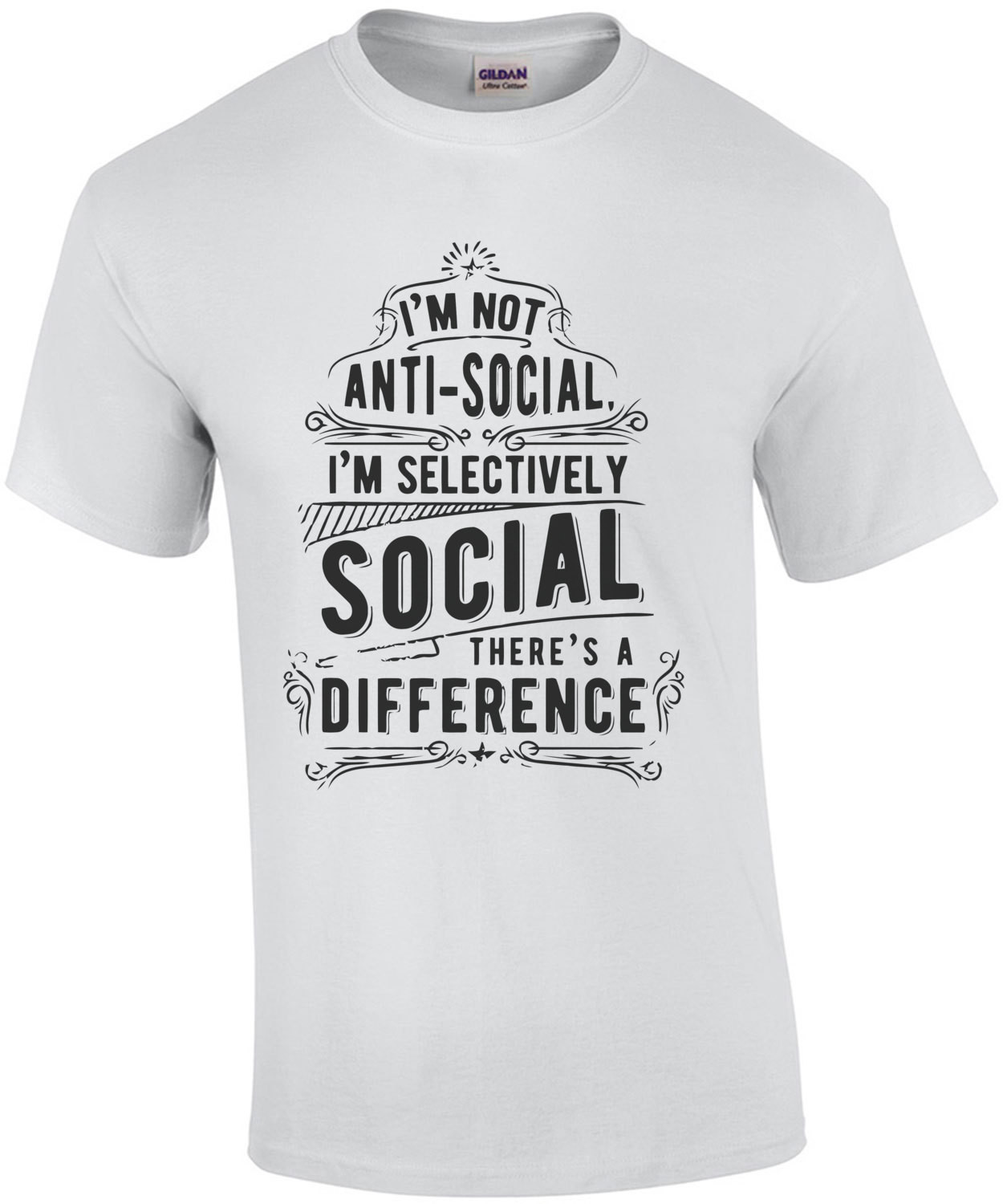 I'm Not Anti Social I'm Selectively Social Theres A Difference T-Shirt