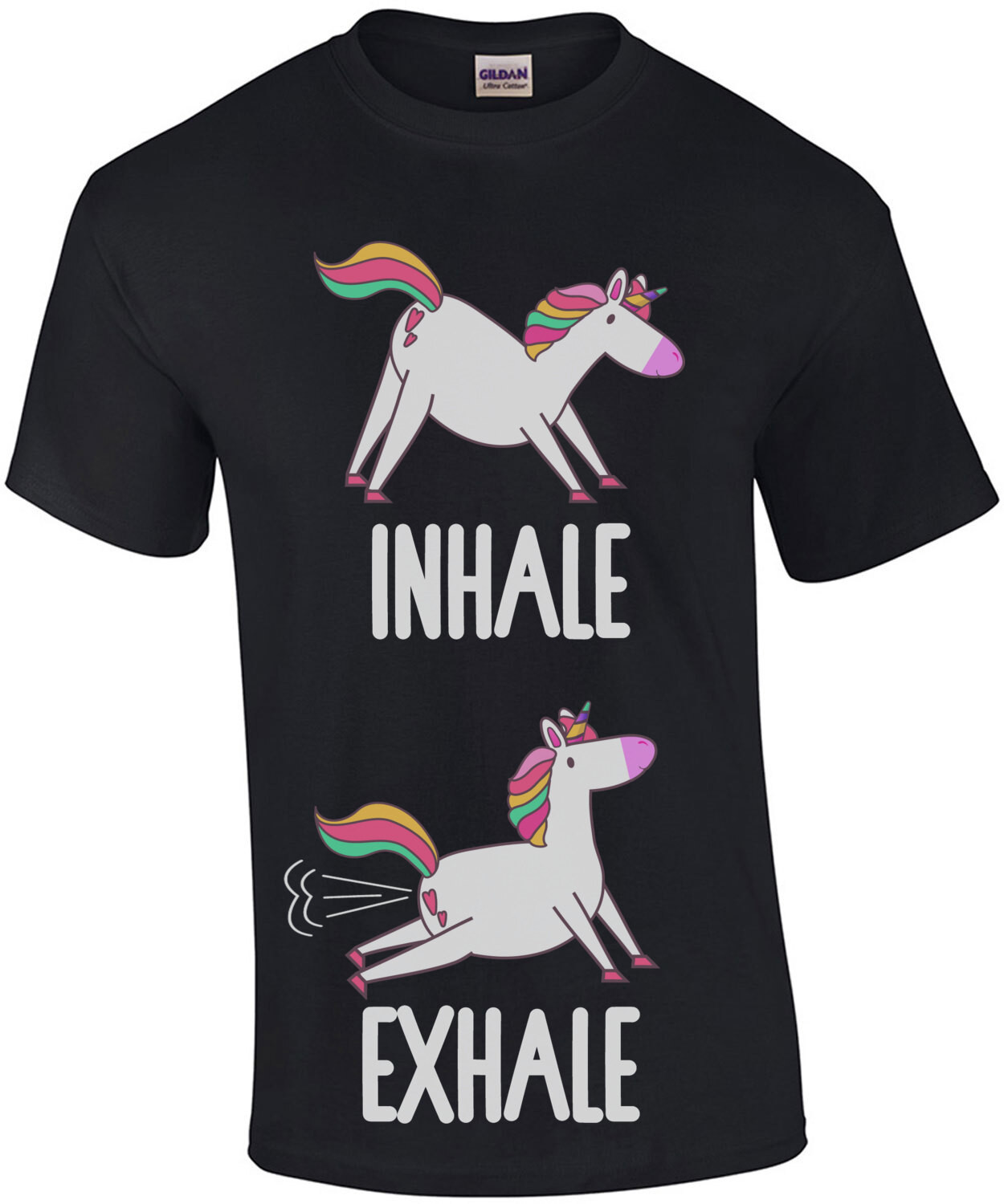 Inhale Exhale - Unicorn Yoga Farting T-Shirt
