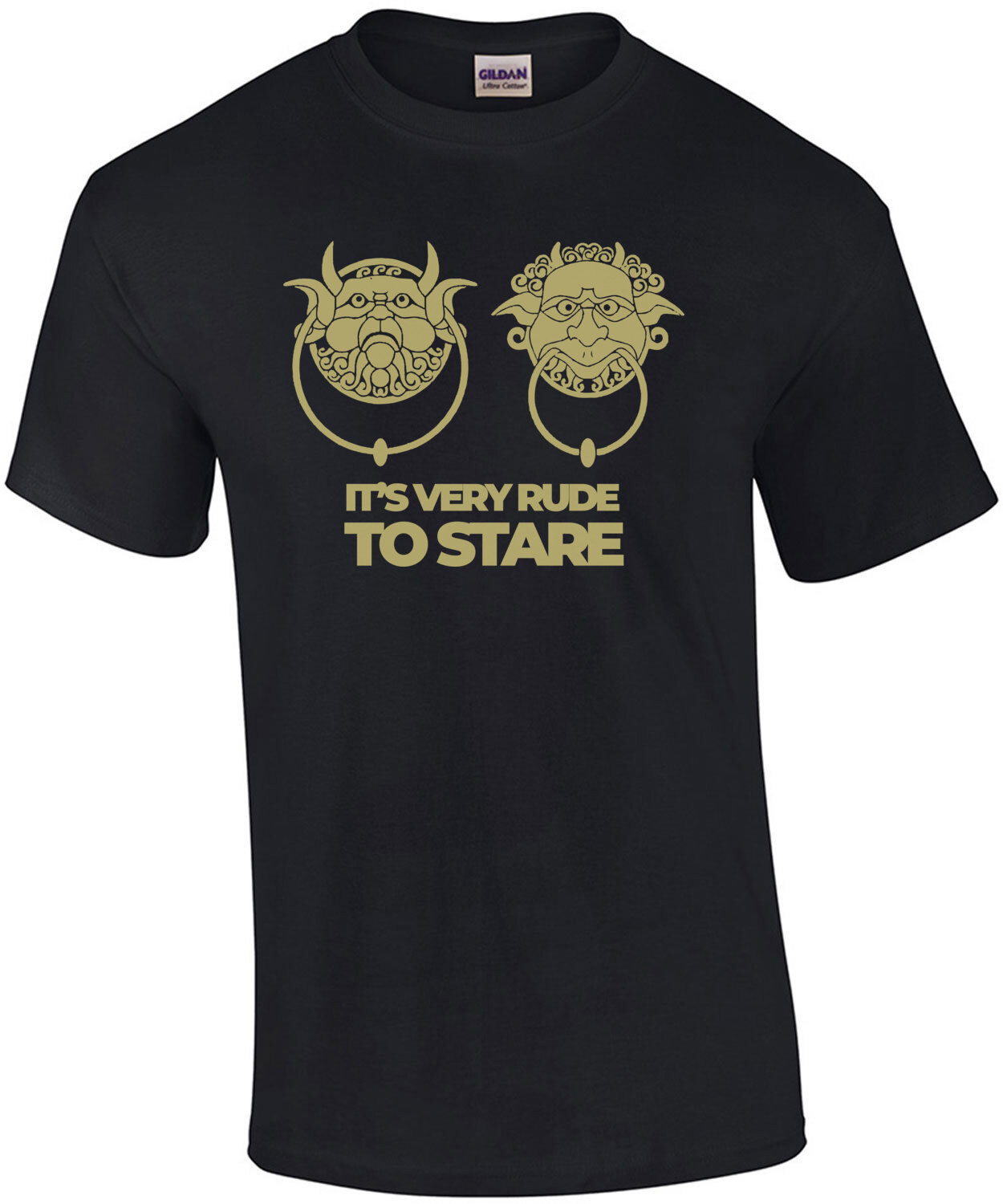 It's very rude to stare - door knockers - Labyrinth 80's T-Shirt