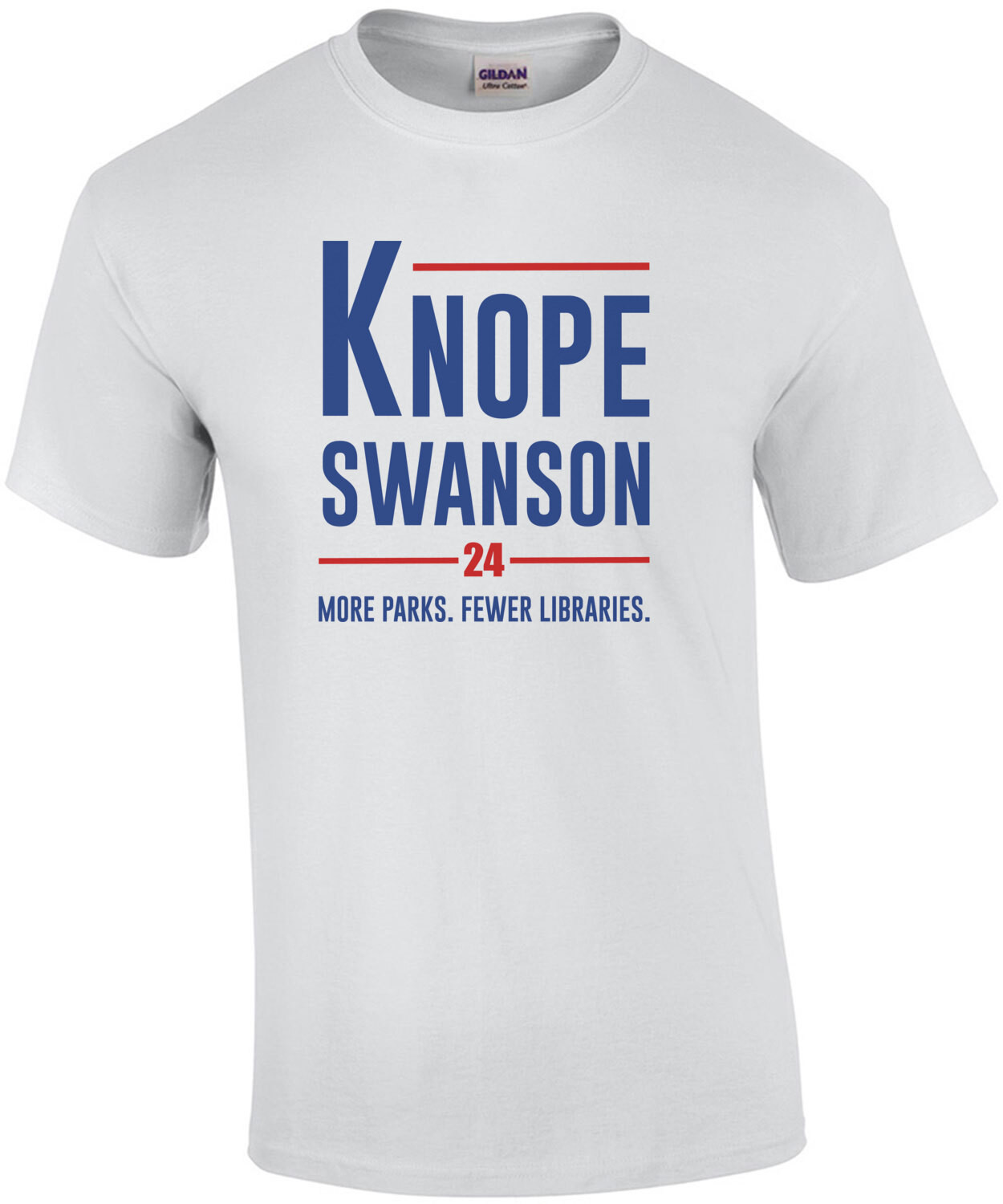 Knope Swanson 20 - More Parks. Fewer Libraries. Parks and Recreation T-Shirt - 2024 Election T-Shirt