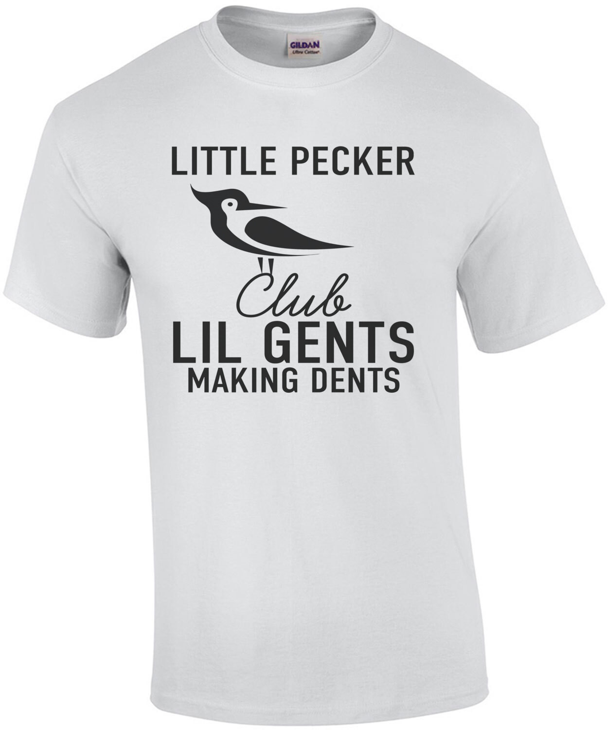 Little Pecker Club - Lil Gents Making Dents - Funny Sexual Pun T-Shirt