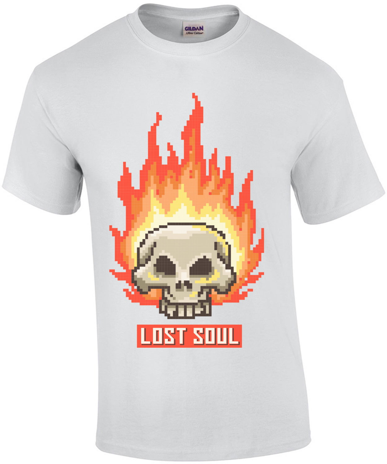 Lost Soul Burning Skull Retro T-Shirt