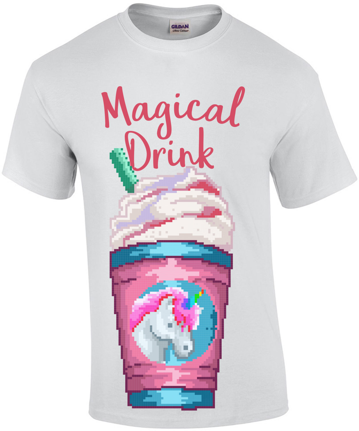 Magical Unicorn Drink Retro T-Shirt