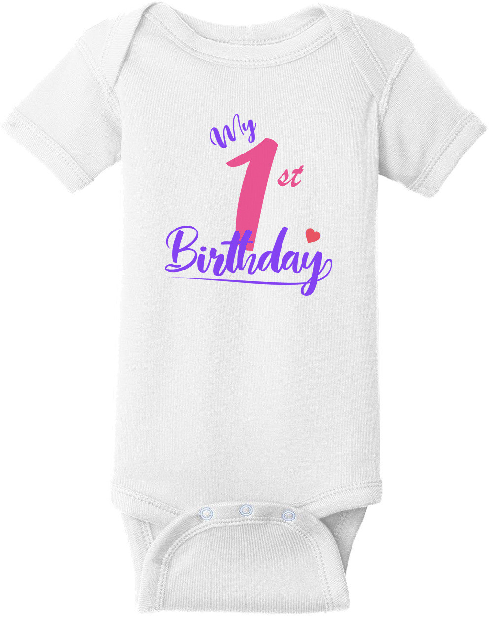 My first birthday - girl's birthday. Personalized t-shirt with your child's age.