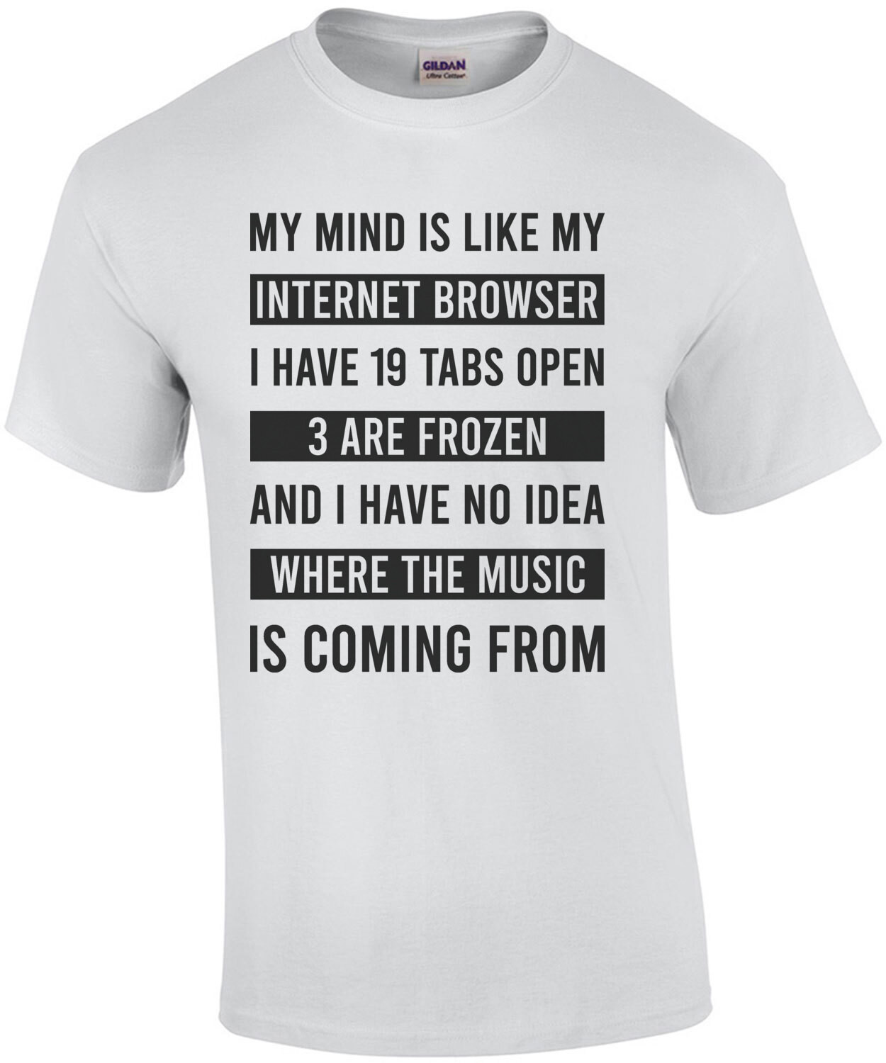 My mind is like my Internet Browser - I have 19 tabs open - funny t-shirt