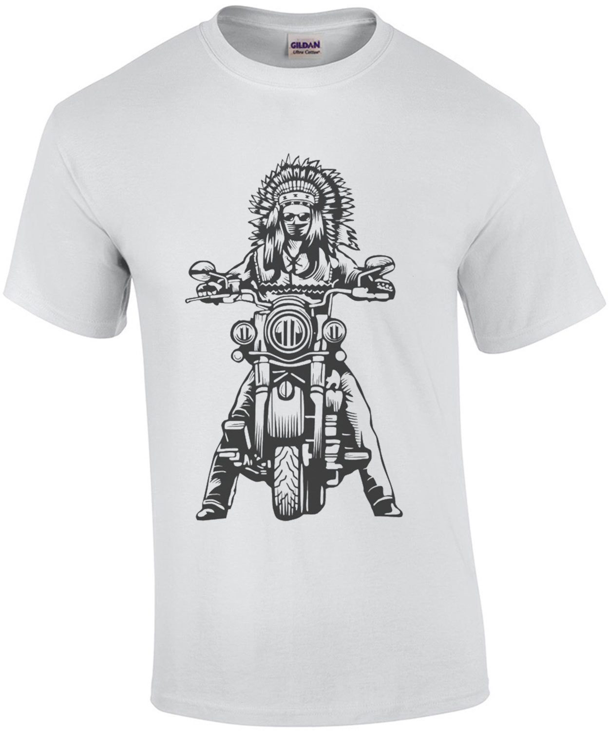 Native American On A Motorcycle T-Shirt
