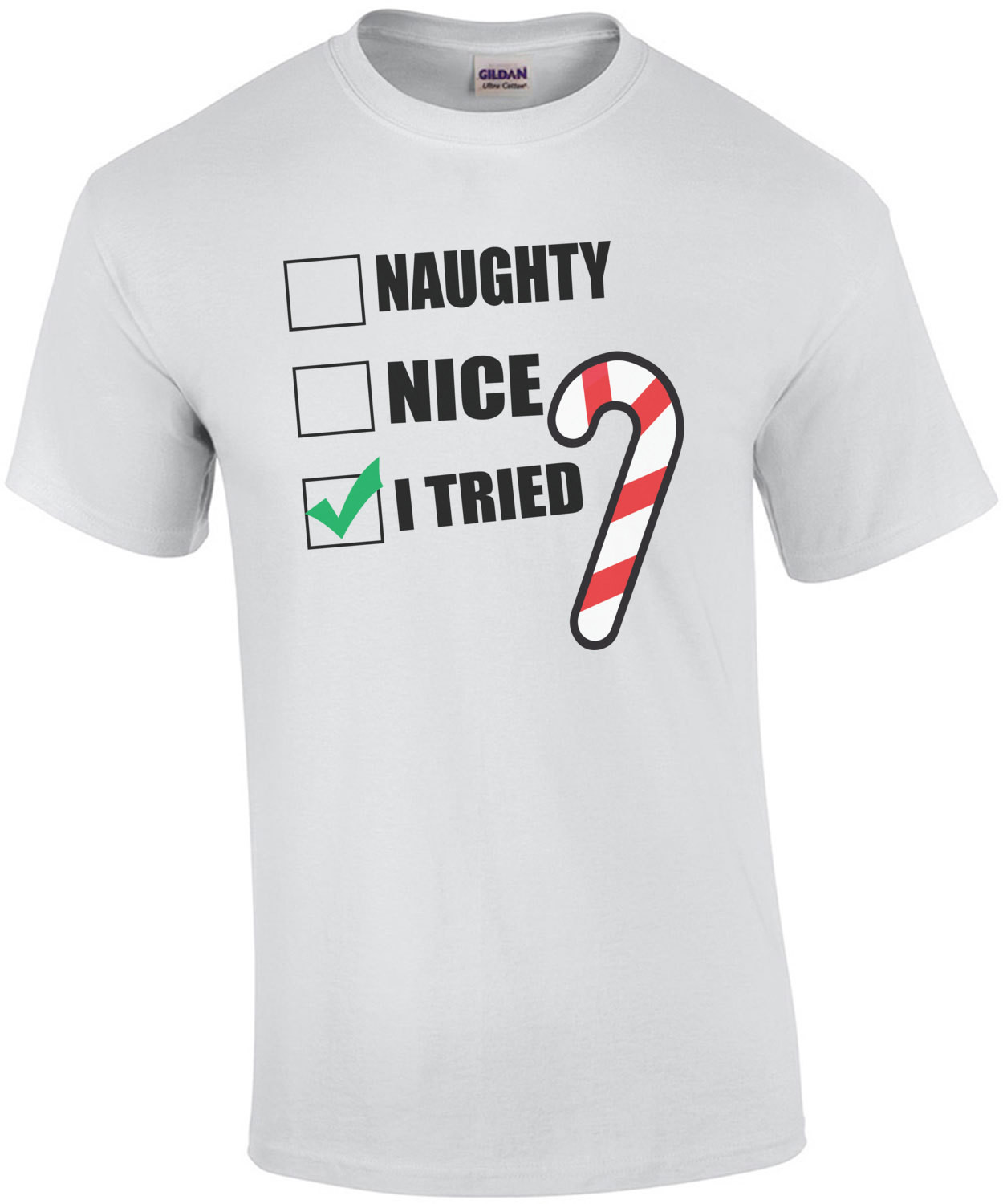 Naughty. Nice. I Tried. Funny Christmas T-Shirt