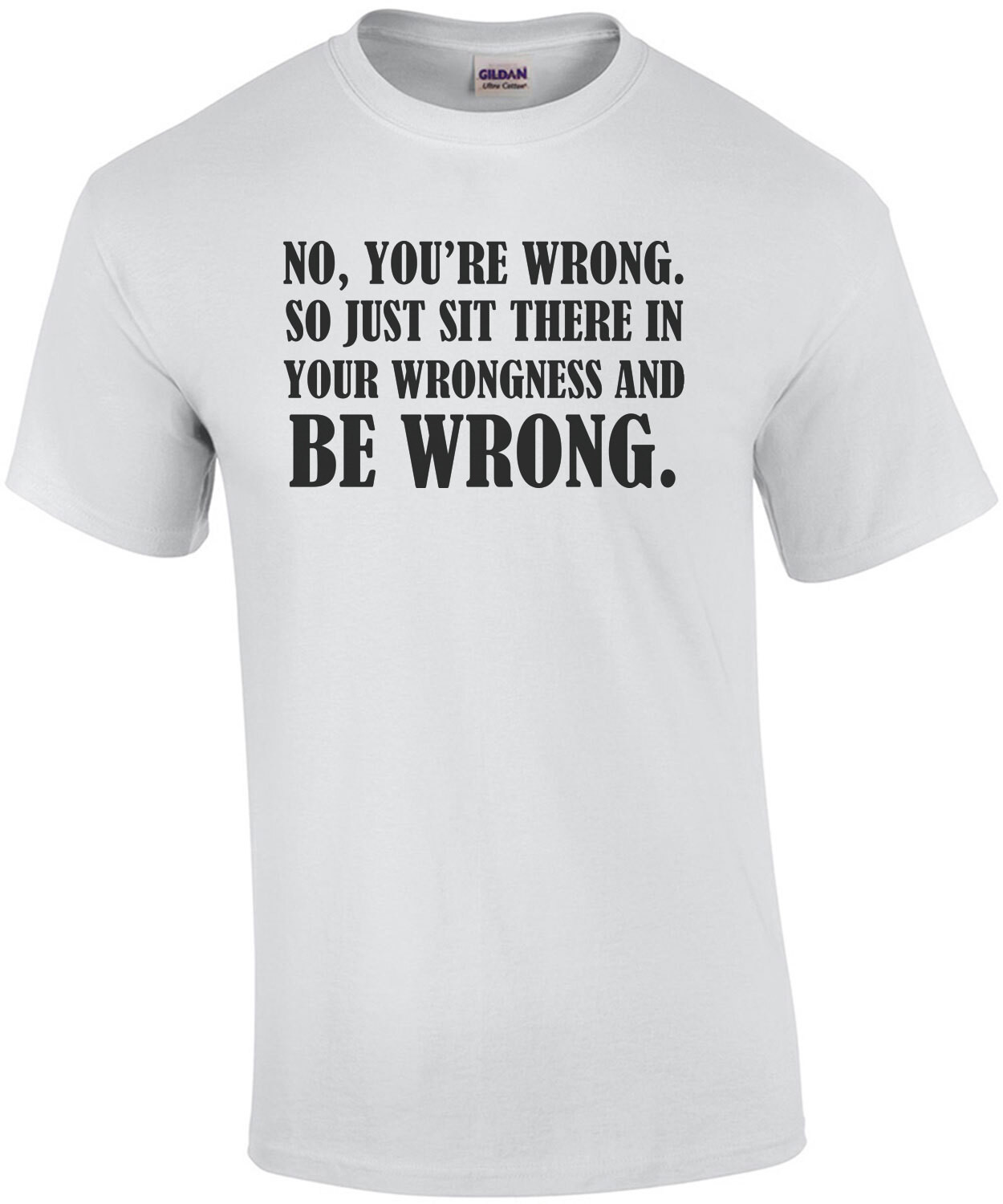 No, you're wrong. So just sit there in your wrongness and be wrong - funny t-shirt