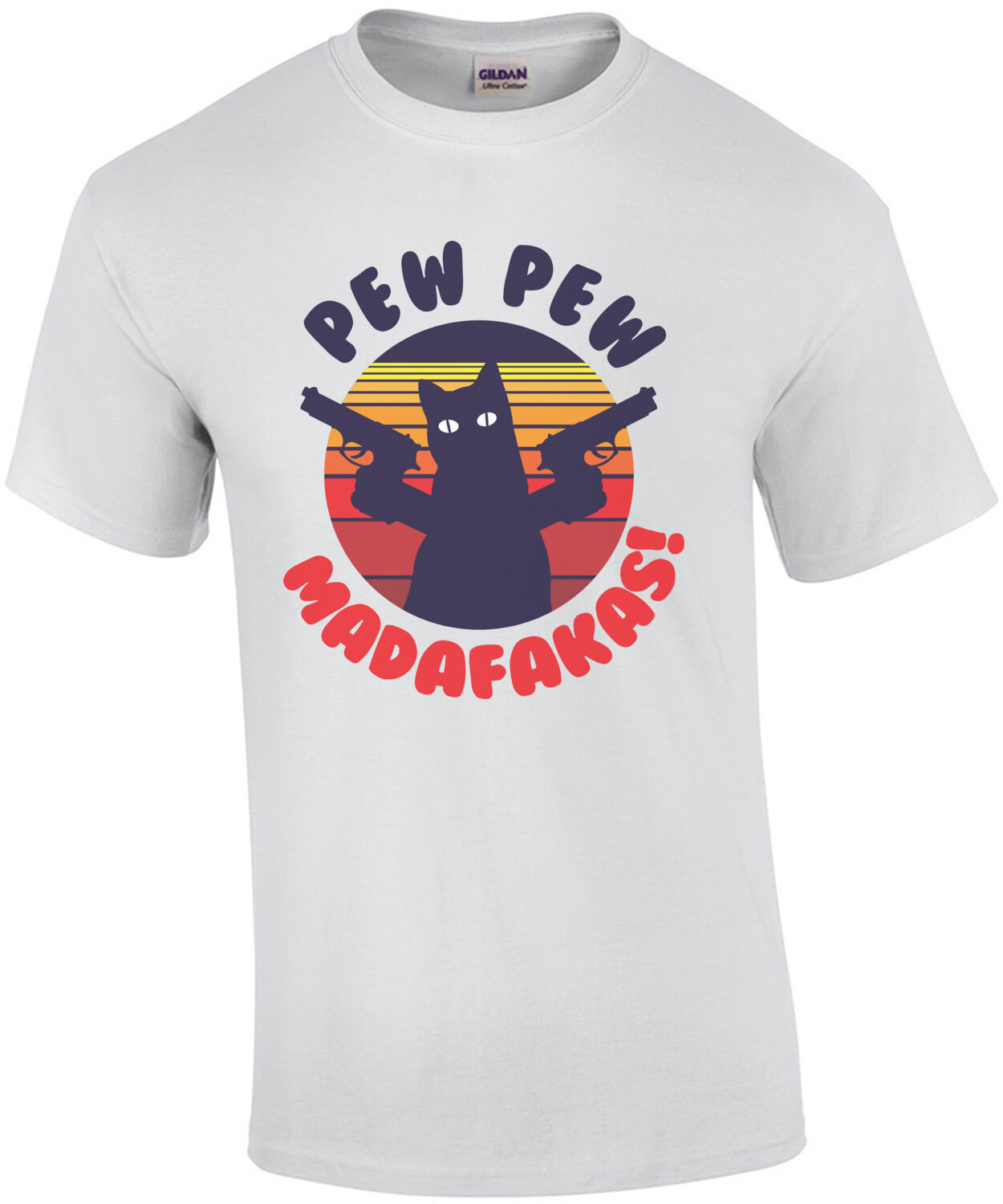 Pew Pew Madafakas! Funny Cat T-Shirt