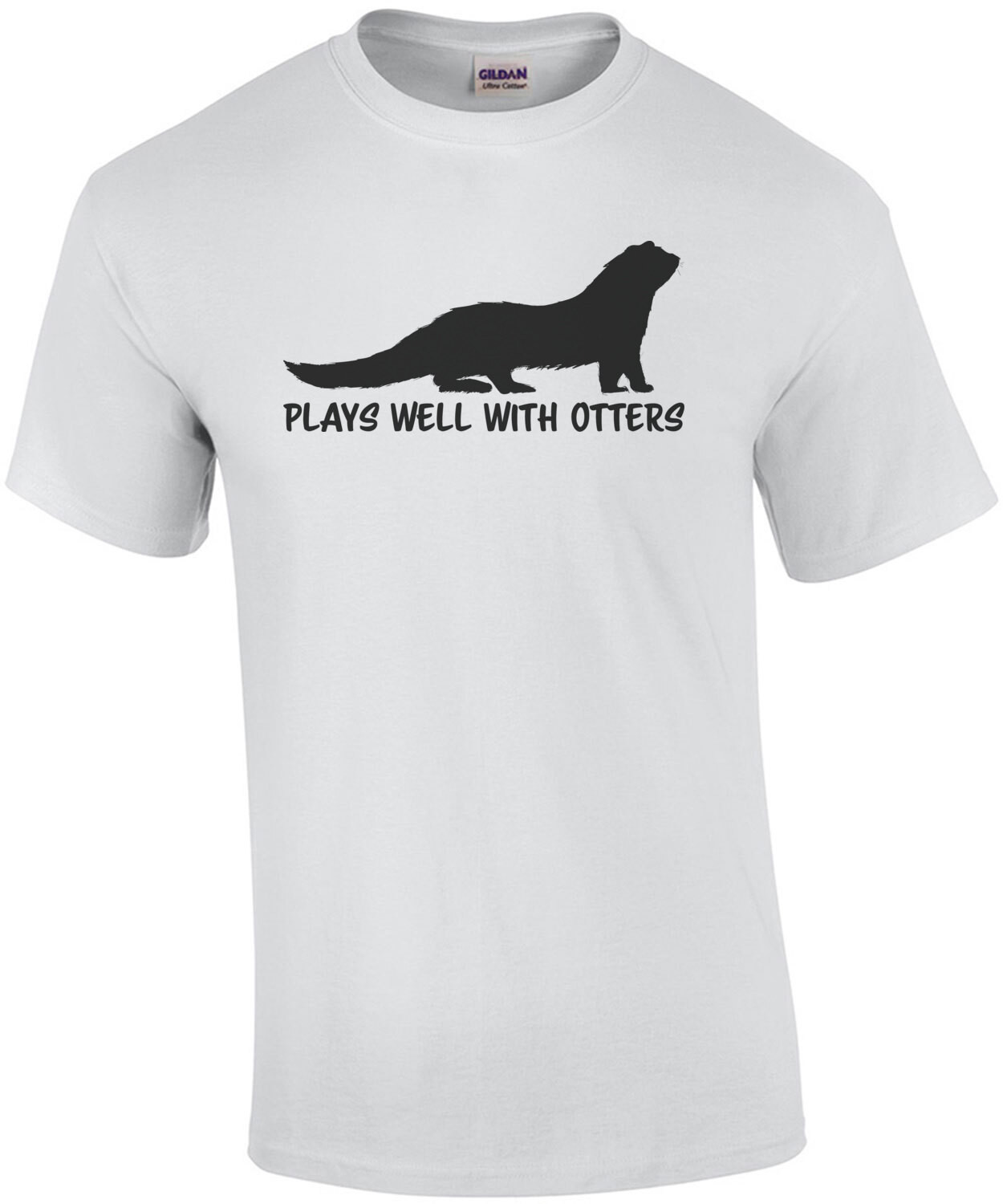 Plays well with otters - funny animal pun t-shirt