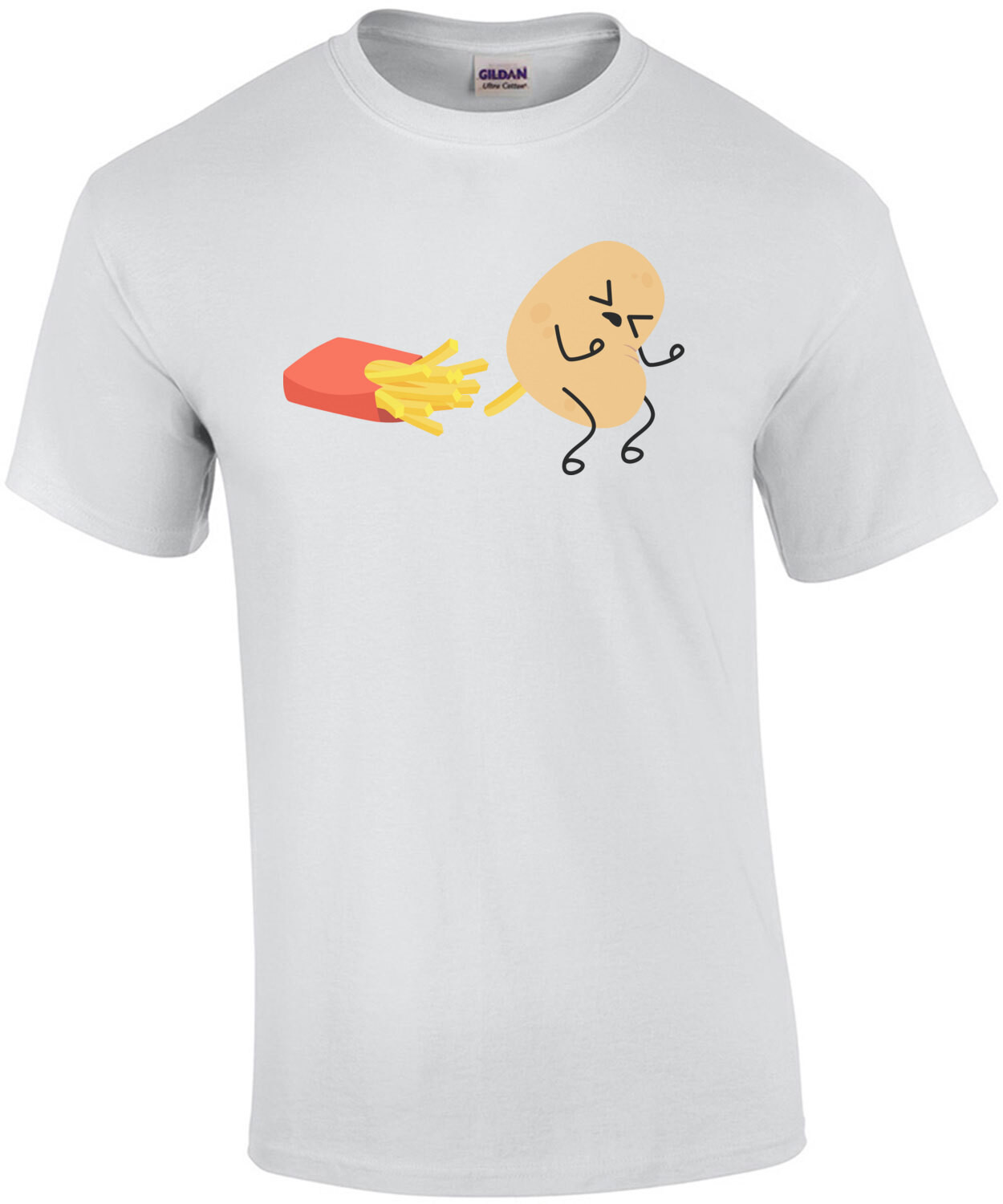 Potato pooping out french fry - How french fries are made - funny pun t-shirt