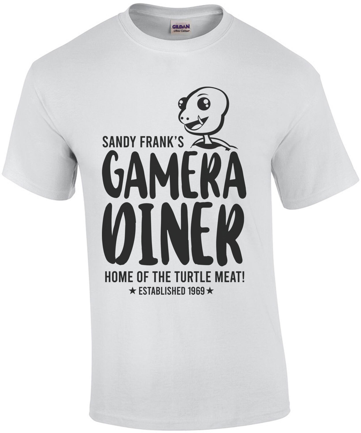 Sandy Frank's Gamera Diner - Home of the turtle meat! - Established 1969 - Mystery Science Theater 3000 - 80's T-Shirt
