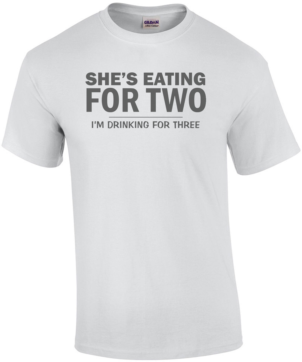 She's Eating For Two, I'm Drinking for Three Funny Pregnancy Shirt For Men