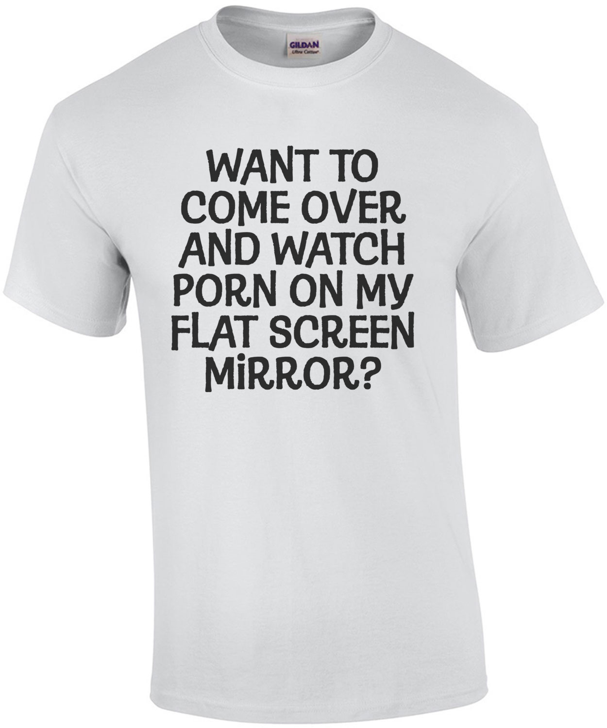 Want to come over and watch porn on my flat screen mirror? Funny Shirt