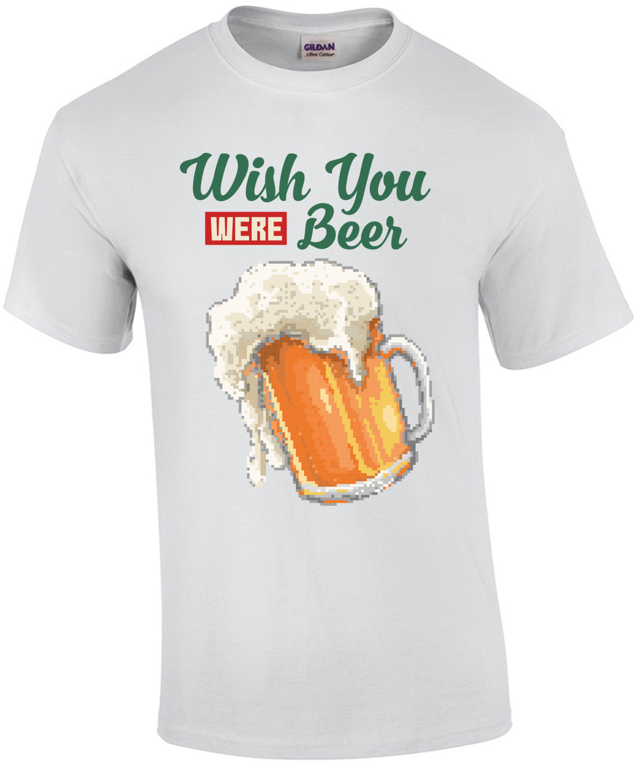 Wish You We're Beer Retro Drinking T-Shirt