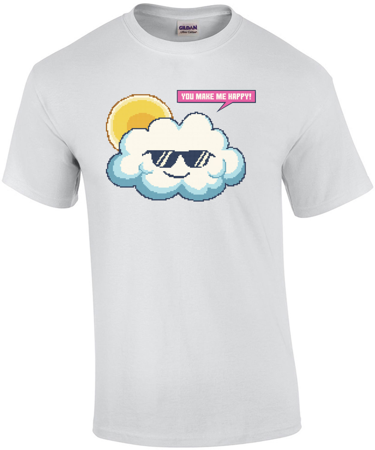 You Make Me Happy Cute Retro Cloud T-Shirt