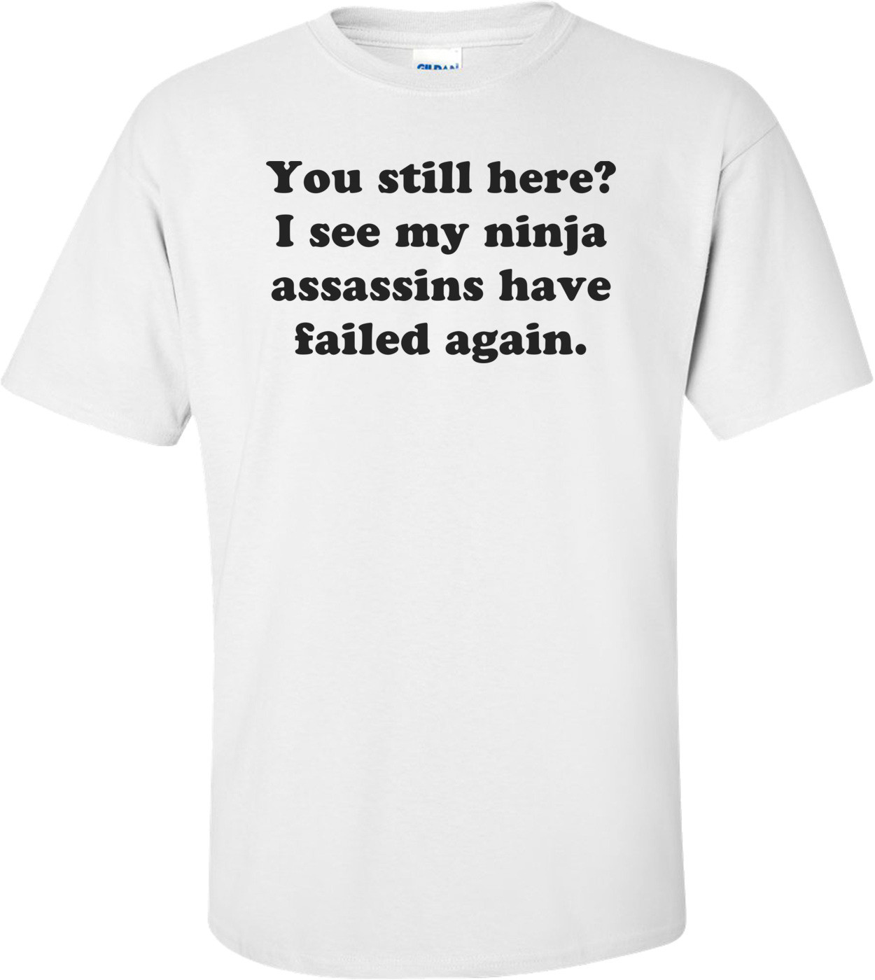You still here? I see my ninja assassins have failed again. Shirt