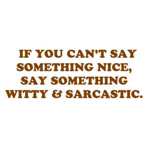   IF YOU CAN'T SAY SOMETHING NICE, SAY SOMETHING WITTY & SARCASTIC. Shirt