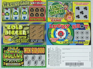 5 Pack Fake Lotto Tickets