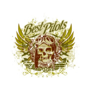 Best Pilots Skull Gothic Pilots T-Shirt