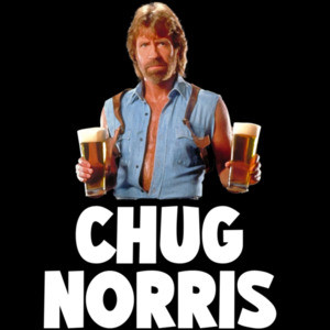 Chug Norris - Chuck Norris Beer Drinking Parody Pun T-Shirt