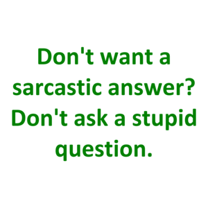Don't want a sarcastic answer? Don't ask a stupid question. Shirt