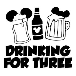 Drinking for 3 - Disney couples pregnancy t-shirt