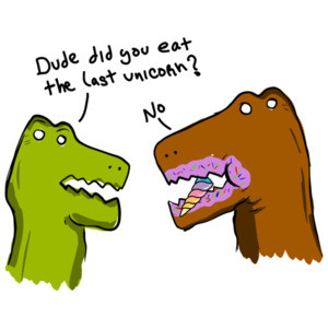 Dude did you eat the last unicorn? No - funny t-rex unicorn t-shirt