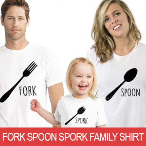 Fork Spoon Spork Cute Family Group Shirt