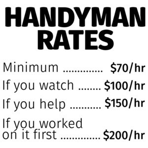 Handyman Rates - Funny Handyman T-Shirt