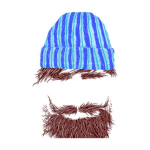 Hipster Outline Trendy Beard T-Shirt